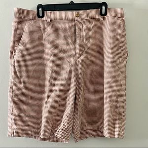 Mens Bobby Jones Shorts Checkered Red Cotton